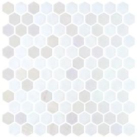 Стъклена мозайка ONIX Hex Stoneglass Opalo White