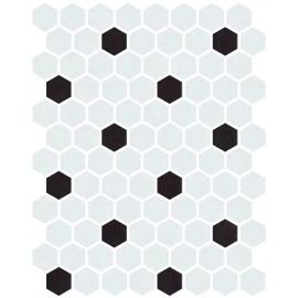 Стъклена мозайка ONIX Hex Stoneglass Black & White Matte