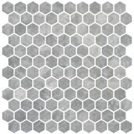 Стъклена мозайка ONIX Hex Silver Matte