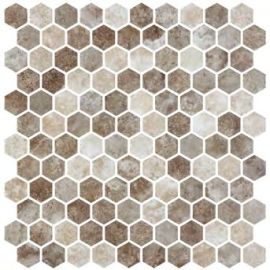 Стъклена мозайка ONIX Hex Ecru Nocce Mix Matte