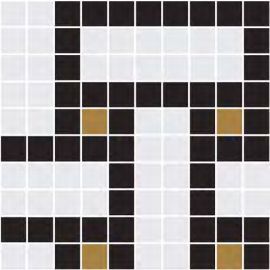 Стъклена мозайка ONIX Stoneglass White, Black & Gold Matte