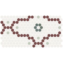 Стъклена мозайка ONIX Hex Stoneglass Russet, Marfil, Sage Green & Green Matte