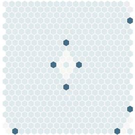 Стъклена мозайка ONIX Hex Natureglass Pale Blue, Denim Blue & White Matte