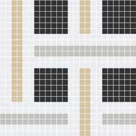Стъклена мозайка ONIX Natureglass White, Mustard, Mid Grey & Black Matte
