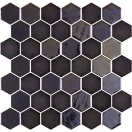Стъклена мозайка ONIX Hex XL Stoneglass Opalo Black