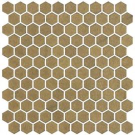 Стъклена мозайка ONIX Hex Stoneglass Gold