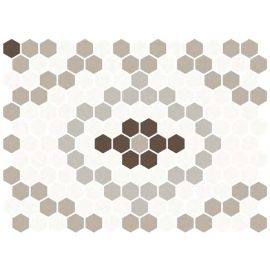 Стъклена мозайка ONIX Hex Natureglass Marfil, Mid Grey, Light Brun & Mud Matte
