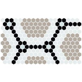 Стъклена мозайка ONIX Hex Stoneglass Light Brun, Pale Blue, Black & White Matte