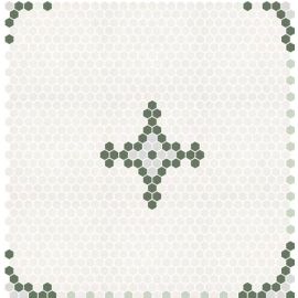 Стъклена мозайка ONIX Hex Stoneglass Marfil, Gainsboro, Sage Green & Green Matte