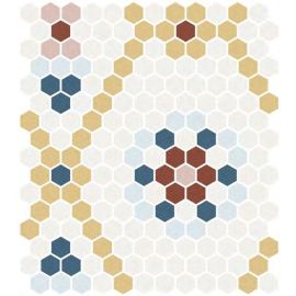 Стъклена мозайка ONIX Hex Natureglass Mustard, Marfil, Pale Blue, Denim Blue,